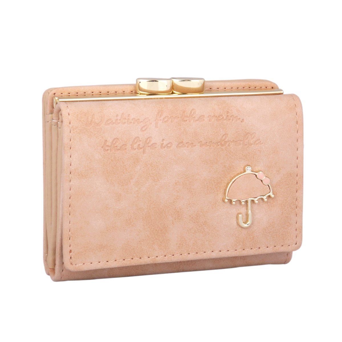 Adoptfade Womens Vintage Wallet Kiss-Lock Coin Purse,Pink