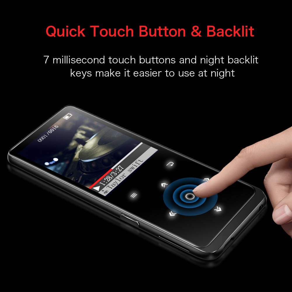 16GB MP3 Player, Supereye MP3 Player with Bluetooth 4.1, Portable HiFi Lossless Sound MP3 Music Player with FM Radio, Recording, E-Book, Backlit Keys, Support up 64G, (Music Headphones Included): Home Audio & Theater