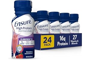 Ensure High Protein Nutritional Shake, 16g Protein, Meal Replacement Shakes, With Nutrients to Support Immune System Health, Strawberry, 8 Fl Oz (Pack of 24)