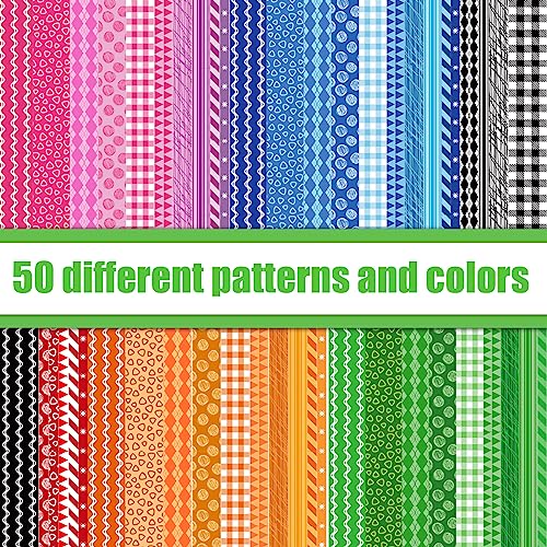 Shindel Washi Tape Set, 50 Rolls Craft Tapes Decorative Tape Adhesive Masking Tape for Scrapbooking Supplies DIY Crafts Bullet Journals 4 Different Size