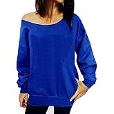 Dutebare Women Off Shoulder Sweatshirt Slouchy Shirt Long Sleeve Pullover Tops