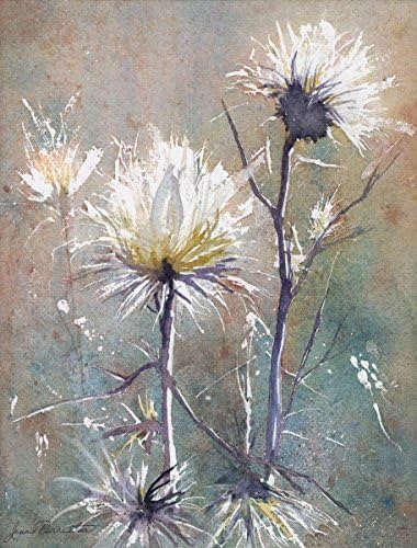Jean Perretta Thistles, Giclee Print from Watercolor Flower Painting, 7 X 9 Inches Image