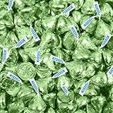 HERSHEY'S KISSES Candy Light Green Foiled Milk Chocolate - Bulk Candy (Light Green, 1lb)