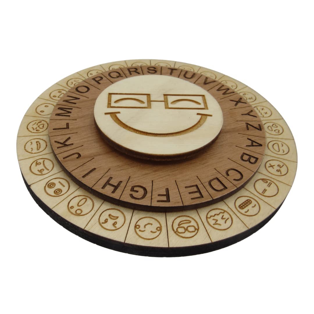 Smiley Face Cipher Wheel - Escape Room Prop for All Ages - Create Secret Messages and Clues