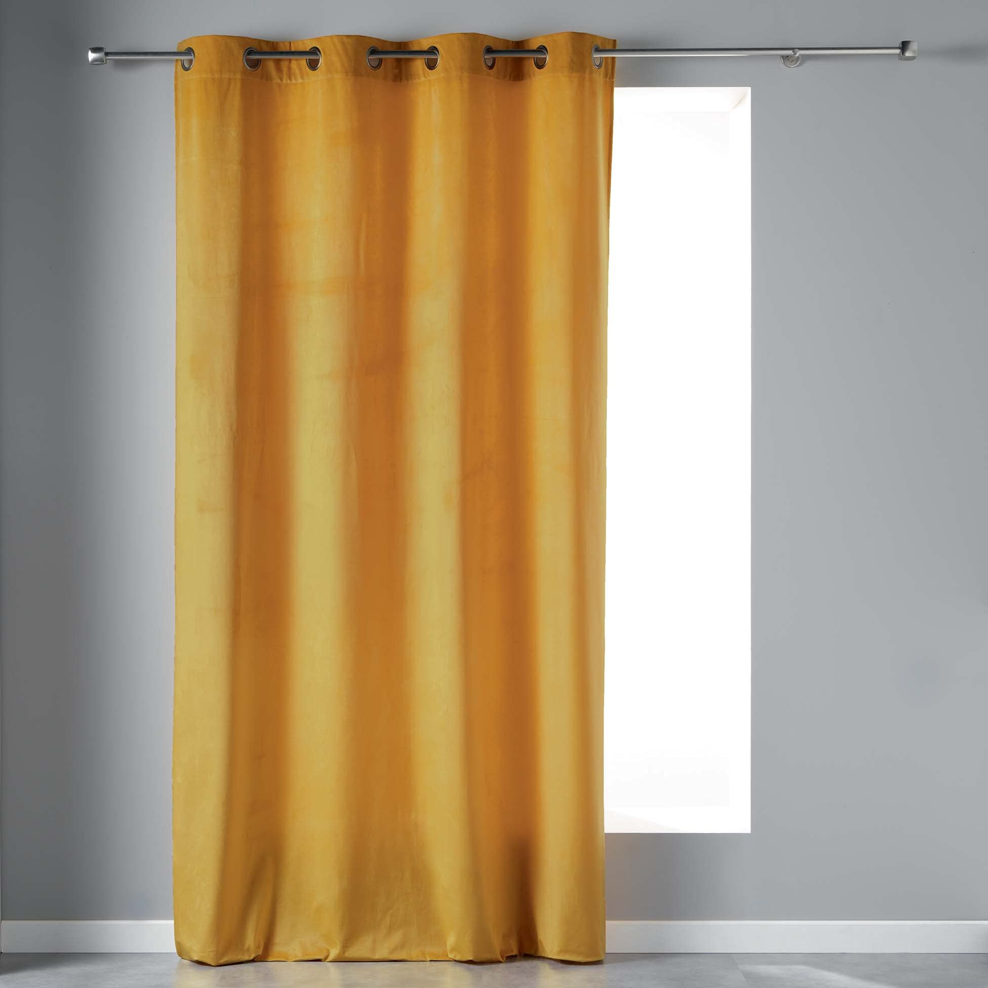 Douceur d'Interieur 140 x 240 cm Eyelet Curtain, Yellow