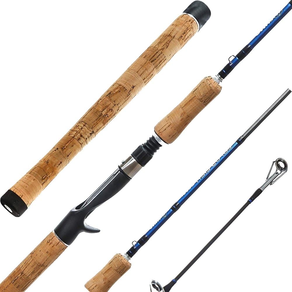 Entsport Color Fish 1-Piece Casting Rod Fast Bass Fishing Rod 24 Ton Carbon Fiber Baitcasting Rod 6-Feet Inshore Baitcaster Rod Medium Freshwater Baitcast Bait Cast (6'- Medium Light- 1pcs- Blue)