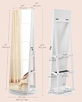 SONGMICS 6 LEDs Mirror Jewellery Cabinet 360° Swivel Lockable Freestanding view 7