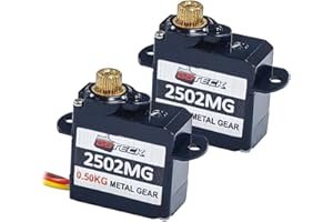 DYSRC GOTECK 2PCS 2g Mini Servo, Micro Full Metal Gear Digital Servo,for RC Car Model Boat Fixed-Wing Helicopter Airplane Robot Toy