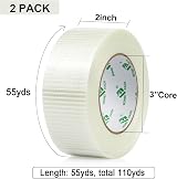 BOMEI PACK 2 Roll Filament Tape Crossweave 50mm x 50m Bi-Directional Fiberglass view 2