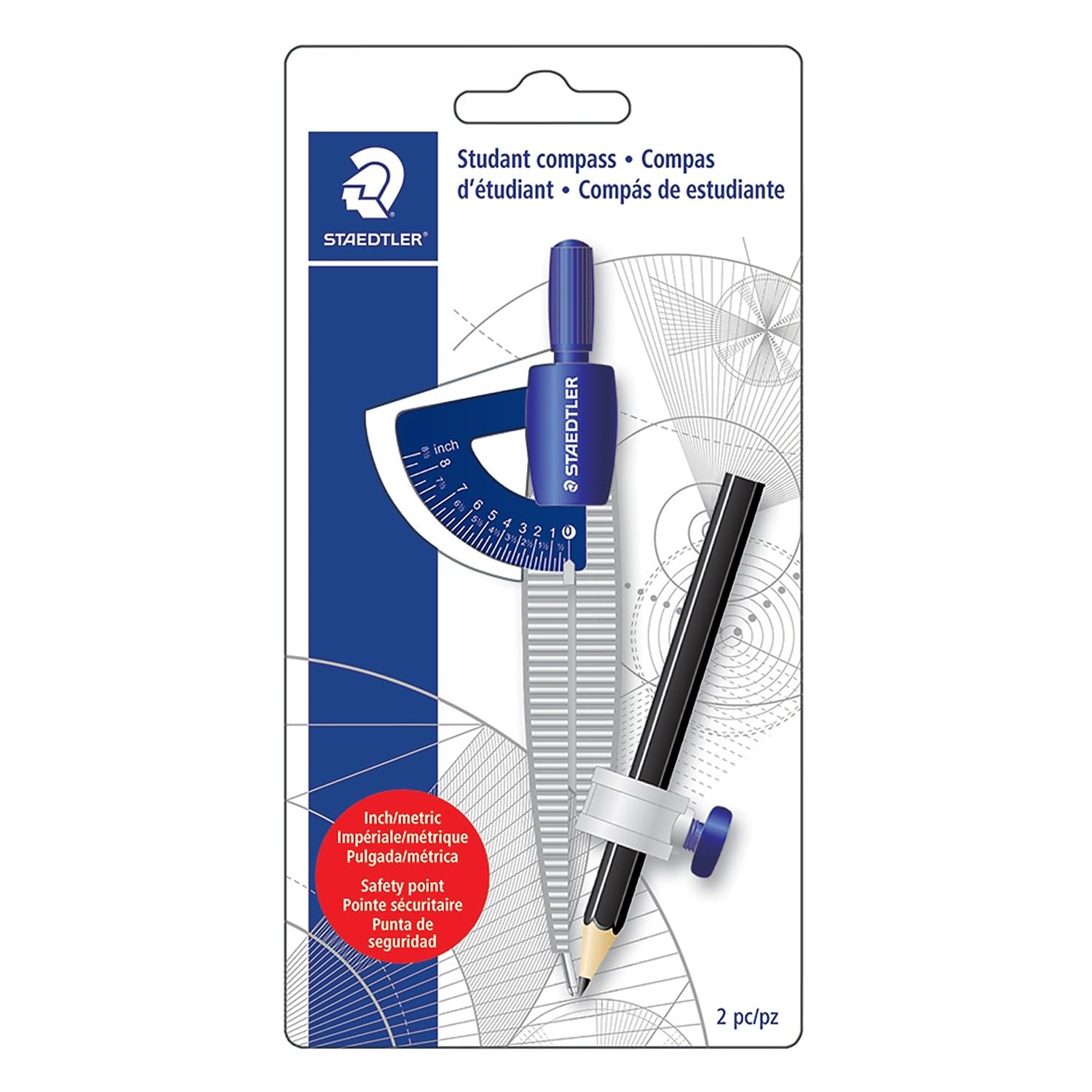 Staedtler Compass with Pencil, Acrylic, Multicoloured, 3-Piece