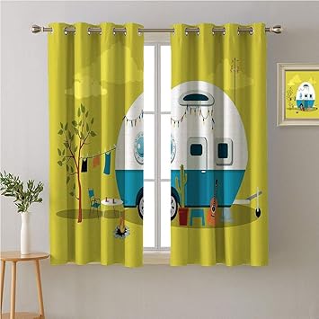 Amazon Com Camping Grommet Curtain Kitchen Window Parked Trailer