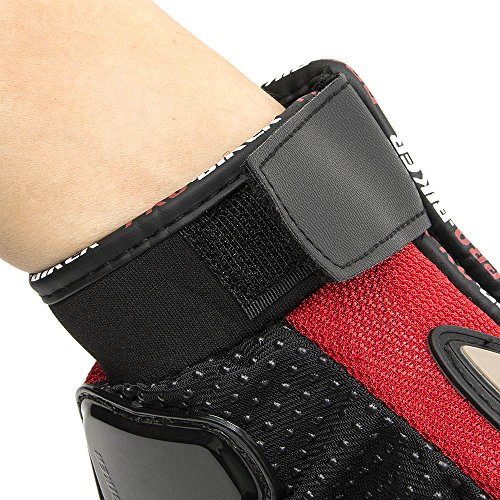 Tonsiki Carbon Fiber Motorcycle Motorbike Cycling Racing Full Finger Gloves (Red, M) - Thumbnail 6