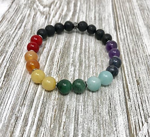 7 Chakra and Lava Rock Essential Oil Diffuser Bracelet
