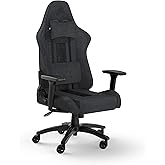 Corsair TC100 Relaxed Gaming Chair - Fabric - Racing-Inspired Design - Lumbar Pillow - Detachable Memory Foam Neck Pillow - Adjustable Seat Height - Adjustable Armrests - Gray and Black