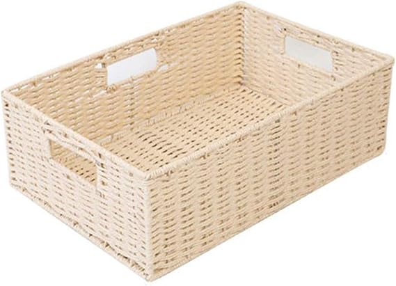 Oven Cestas de Almacenamiento Ordenadas Tejidas con Cuerda de Papel a