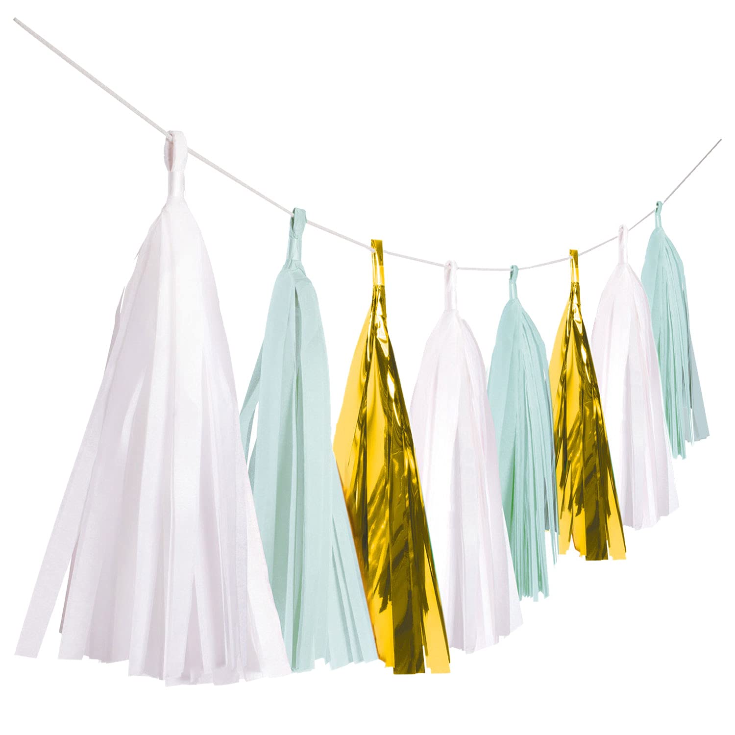 Amscan 9910289 - Ready to Pop Baby Shower Blue & Gold Tassel Garland Decoration - 6m