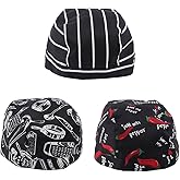 frymmx Pack Chef Hats & Head Scarves for Men & Women - Professional Adjustable Skull Caps, Bandana Scarves & Turban Covers for Cooking, Kitchen Catering - Breathable Hair Cover（Same gender design）