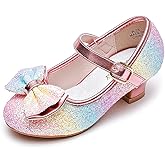 Walofou Flower Girls Wedding Party Heel Princess Shoes Flats for Kid Toddler