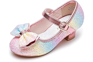 Walofou Flower Girls Wedding Party Heel Princess Shoes Flats for Kid Toddler