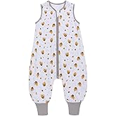 Miracle Baby Sleep Sack with Feet - 1.0 TOG 100% Breathable Cotton Wearable Blanket, Sleeveless Design Sleeping Bag for Baby