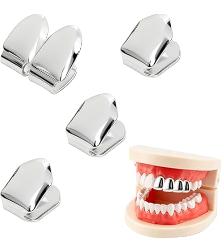 Temporary Silver Rear Tooth Cap Silver Teeth Caps Purpose