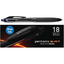 Pentonic BR-T Druckkugelschreiber Set – 18 Stück, Blaue Tinte, 0,7 Mm Feine Spitze Für Büro Und Schule