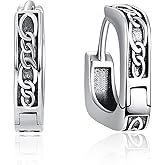 KINGWHYTE Viking Hoop Earrings 925 Sterling Silver Celtic Knot Earring for Men Celtic Jewelry Gift for Men