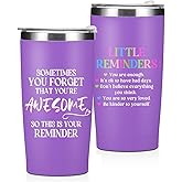 Sometimes You Forget Your Awesome Gifts Tumbler, 20oz Stainless Steel Insulated Coffee Tumbler with Lid, Inspirational Gifts for Women Tumblers, Positive Affirmations Gift for Coworker Friend Bestie