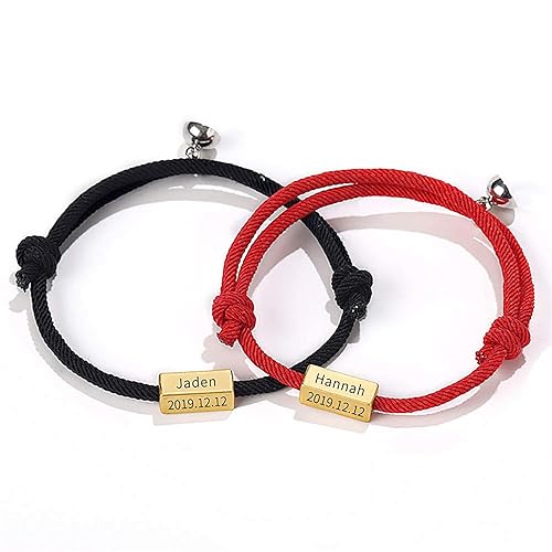 BAUMA Mutual Attraction Rope Braided Couple Bracelets Charm