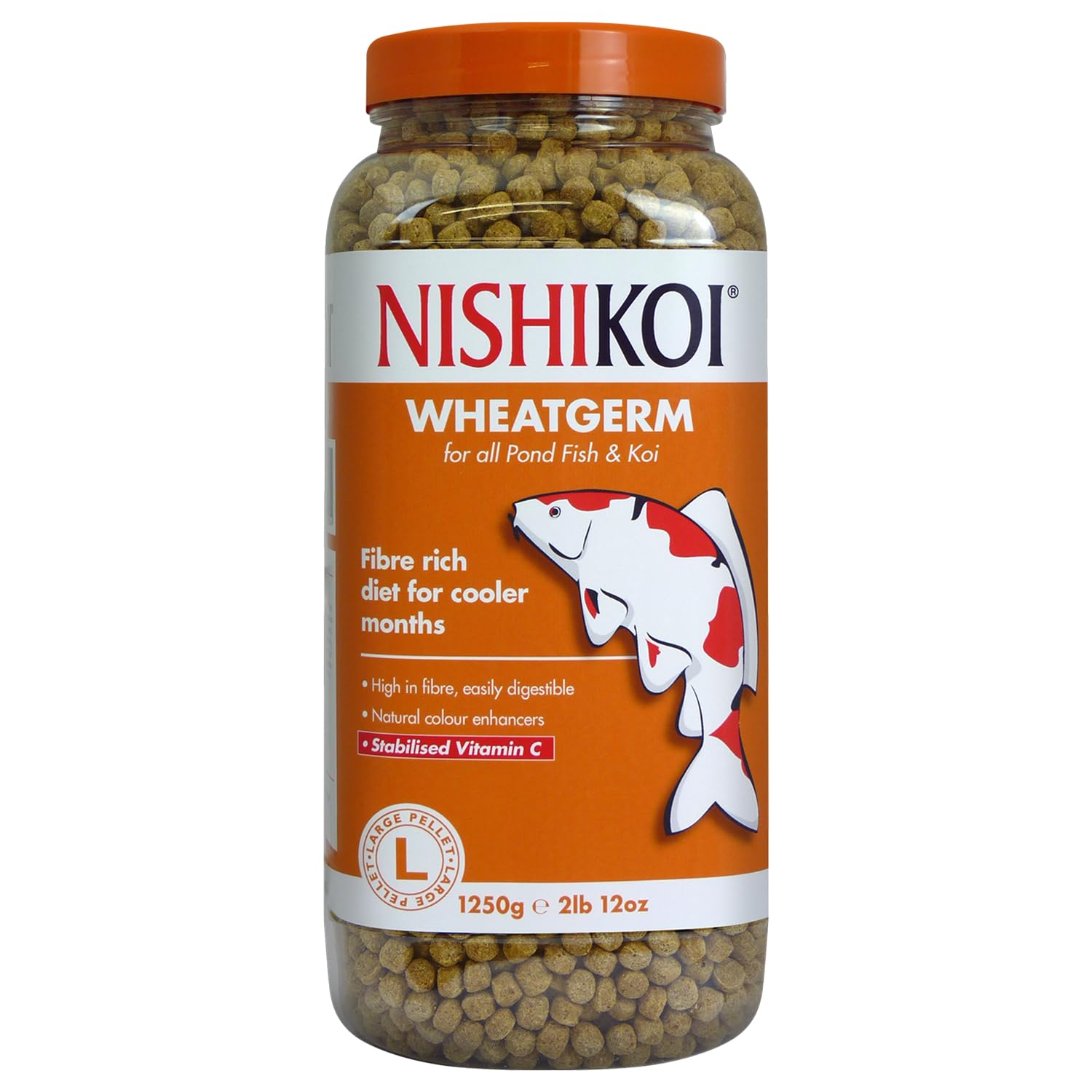 Nishikoi Wheatgerm Complete Food for Koi and Pond Fish - Large Pellets - 1250g