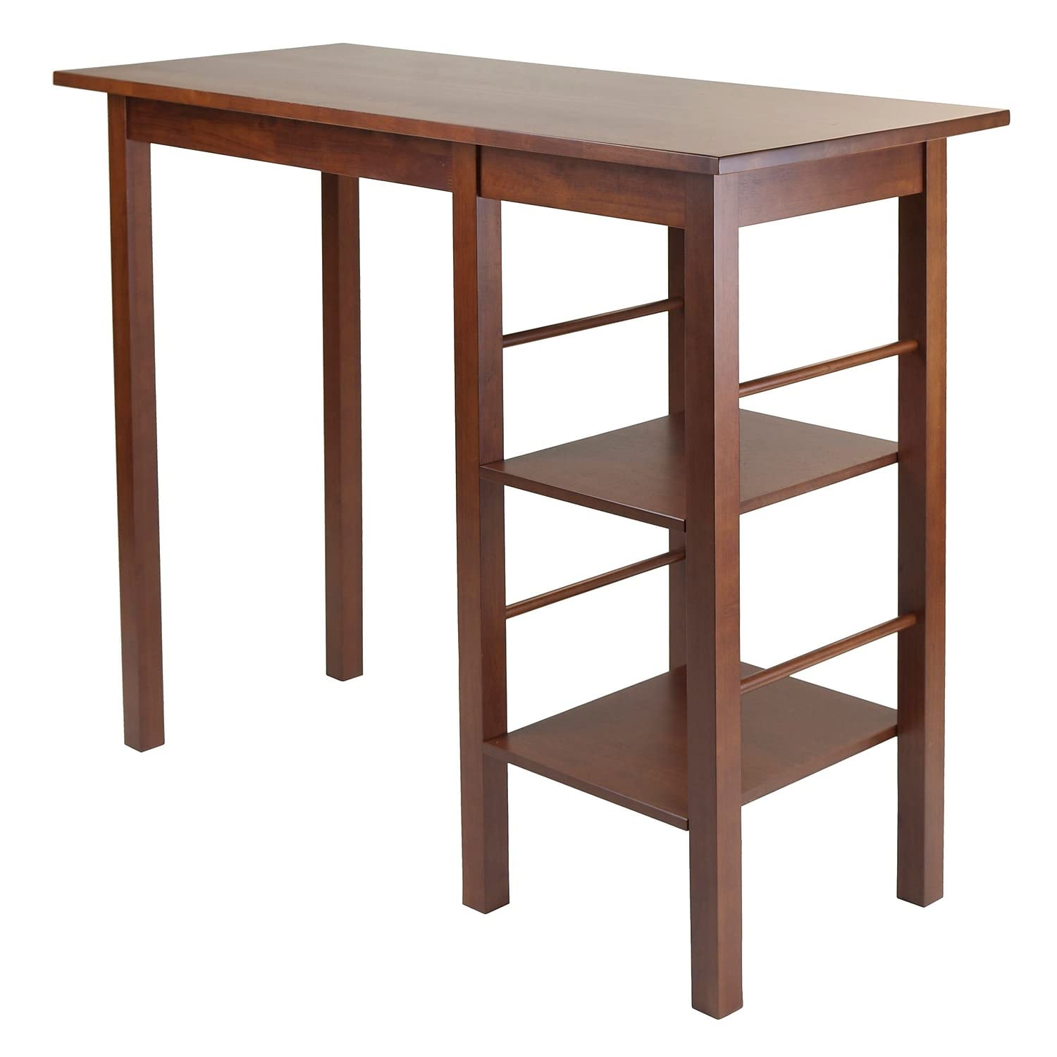 Photo 1 of ***HARDWARE IS MISSING***Winsome Egan Breakfast Table with 2 Shelves, for Kitchen, Dining Room, 36", Walnut***HARDWARE IS MISSING***