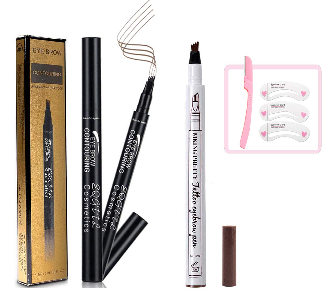 Tattoo eyebrow pencil waterproof Eyes Makeup with a Micro Fork Tip Applicator Creates Natural Looking Brows Effortlessly All Day (Brown/Chestnut)