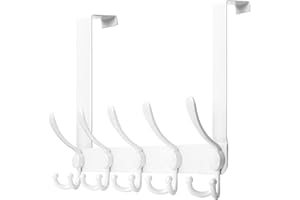 WEBI Over The Door Hook,Door Hanger,Triple Door Hooks for Hanging White Over The Door Towel Rack,Door Coat Hanger,Over Door Coat Rack for Clothes,Towels,Back of Bathroom