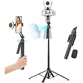 acer Auto Face Tracking Tripod for iPhone/Cell Phone/Android/Camera with Light and Remote, 64", No App, 360°Rotating Tripod S