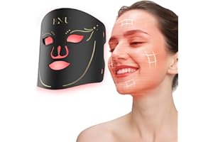 BNU Red Light Therapy for Face, 7 Modes Light Therapy Portable Led Face Mask with 105 LED Beads, 1500mAh Remote Control, Timing Function, 850NM Infrared Red Light Therapy at Home