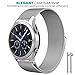 Wristband Compatible Samsung Gear S3 Frontier S3 Classic, AFUNTA Flexible Stainless Steel Magnetic Loop Bracelet with Silicone Wristband Strap Replacement Compatible Sport Smart Watch - Silver, Blue