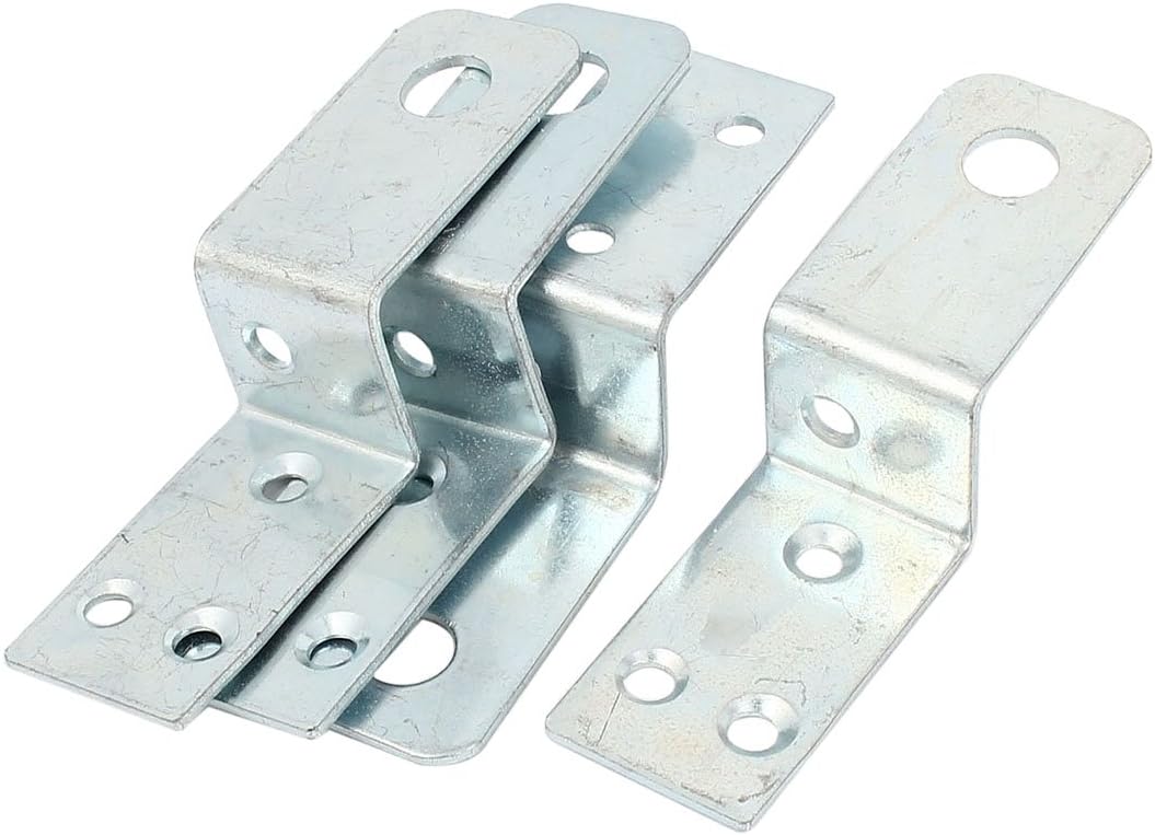 sourcingmap Z Shaped Corner Brace Angle Brackets Fasteners 36mm x 34mm 4 Pcs, Silver
