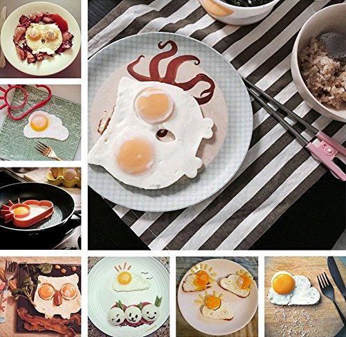Ocharzy Silicone Fried Egg Mold Cooking Tool (Set of 4 Colors)
