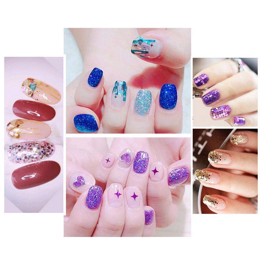 Xixini 48Colors(48bottle/Box) Sequins Powder Stickers Nail Art Manicure DIY Nail Art Decorations