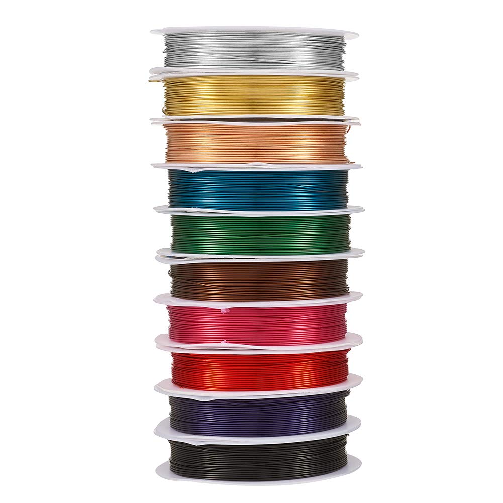 Beadthoven 10Rolls 22Gauge/0.6mm Tarnish Resistant Copper Wire Mixed Color 196Ft/60M Bendable Jewelry Beading Bare Metal Wires for Jewelry Wrapping Making Floral Sculpture Crafts 6M/roll