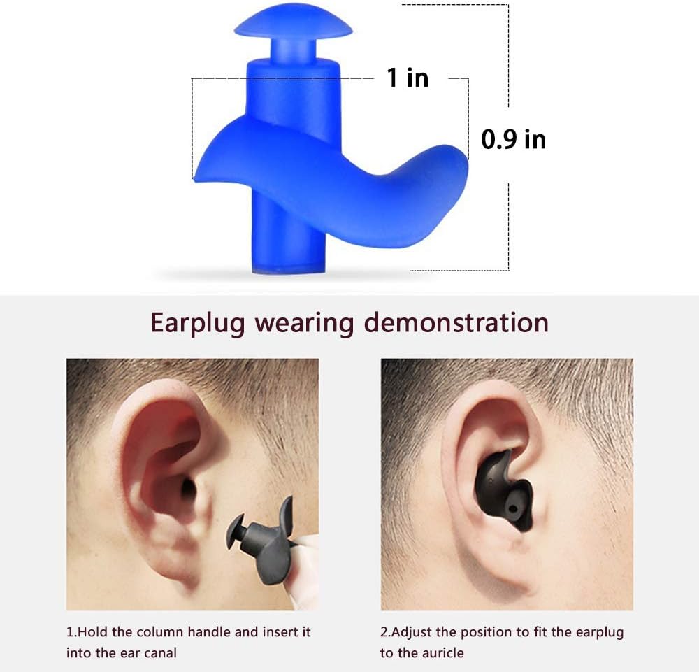 Naohiro Swimming Earplugs,Waterproof Reusable Silicone Swimming Ear Plugs for Swimming Showering Bathing Surfing Snorkeling and Other Water Sports,Suitable for Kids and Adults,5-Pairs Pack: Health & Personal Care