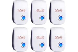 Rodent Repeller Ultrasonic Pest Repeller Plug in,Mosquito Rodent Ant Spider Repellent,Indoor Mouse Repellent,6 Piece,White