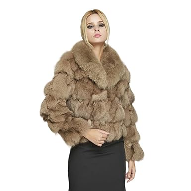 Amazon レディース フォックスファーコート 女性毛皮ジャケット 防寒 Amazon レディース フォックスファーコート 女性毛皮ジャケット 防寒