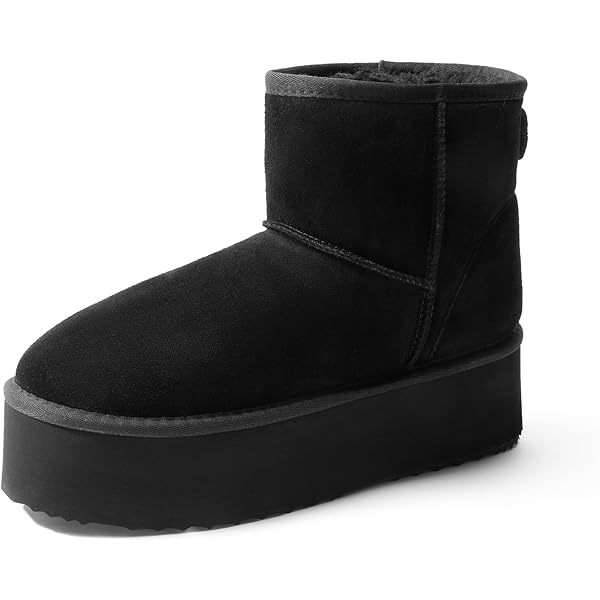 Amazon.com | Athlefit Genuine Suede Platform Snow Boots for Women