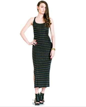 bcbg shimmer stripe knit gown