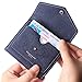 Borgasets Women's RFID Blocking Small Compact Bifold Leather Pocket Wallet Ladies Mini Purse (Crosshatch Blue)