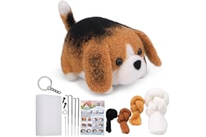zaabaazina Needle Felting Kit Beginner, Beagle Dog Needle Felting Set Wool Needle Felting Starter Kit DIY Kits for Adults, with Instruction and Needle Felting Tools, Home Decoration Birthday Gift
