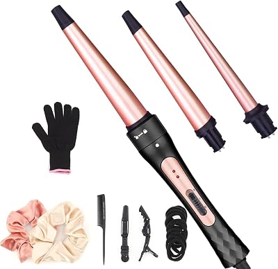 JAETON 3-in-1 Hair Curling Wand Set Ceramic Tubes 9-18mm 13-25mm 19-32mm