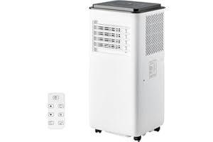 GAOMON Portable Air Conditioners 8000 BTU, Energy Efficient AC Unit with Remote Control, 24H Timer, Quiet Operation for Bedroom, Office, Dorm Rooms Up to 350 Sq. Ft, White (8,000 BTU Black Top)