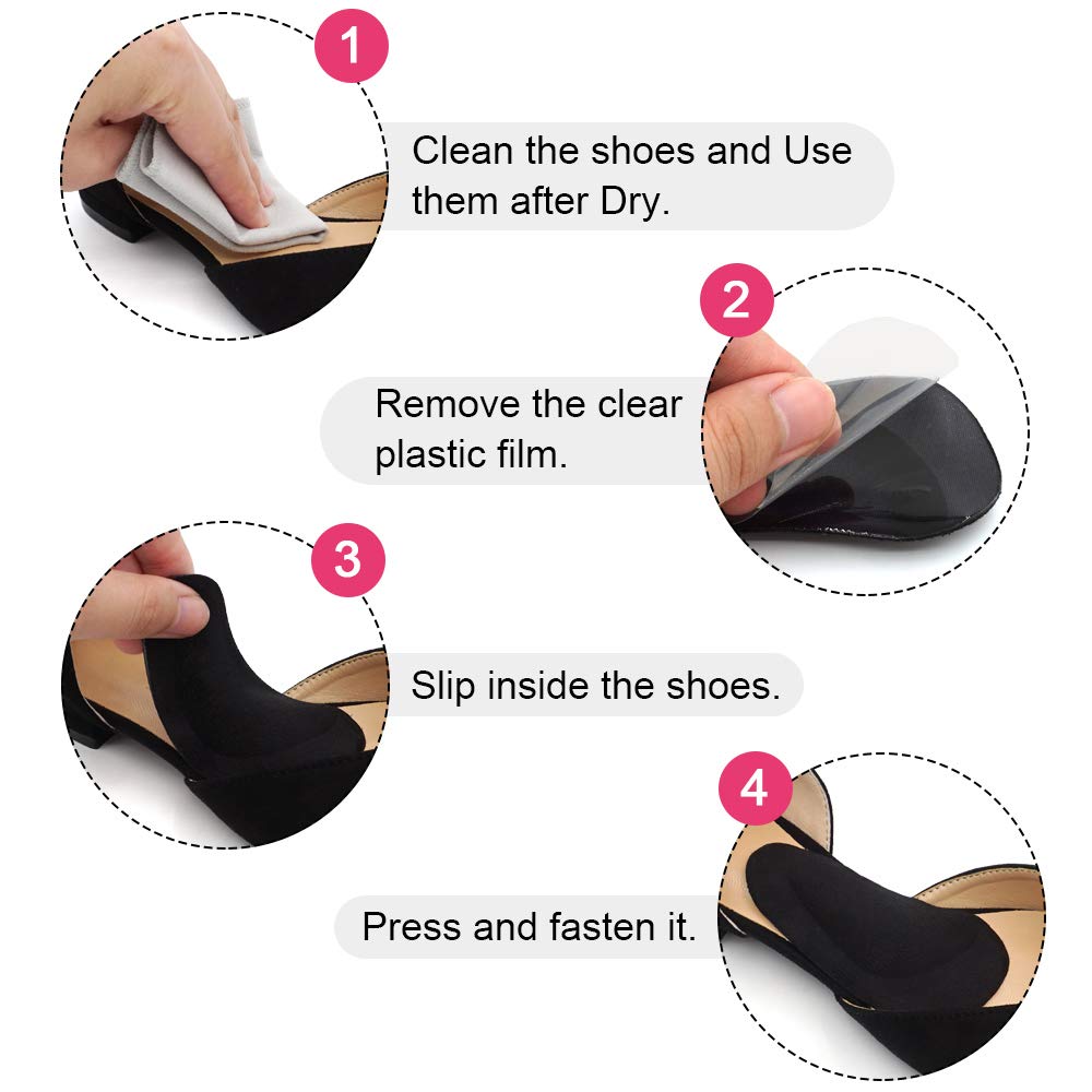 Dr. Foot\'s Arch Support Shoe Inserts for Flat Feet, Gel Arch Pads for Plantar Fasciitis, Adhesive Insoles for Relieve Pain for Women and Men (Transparent+Beige+Black)